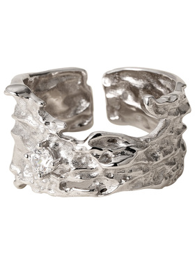 素图女925银简约小众设计指环女