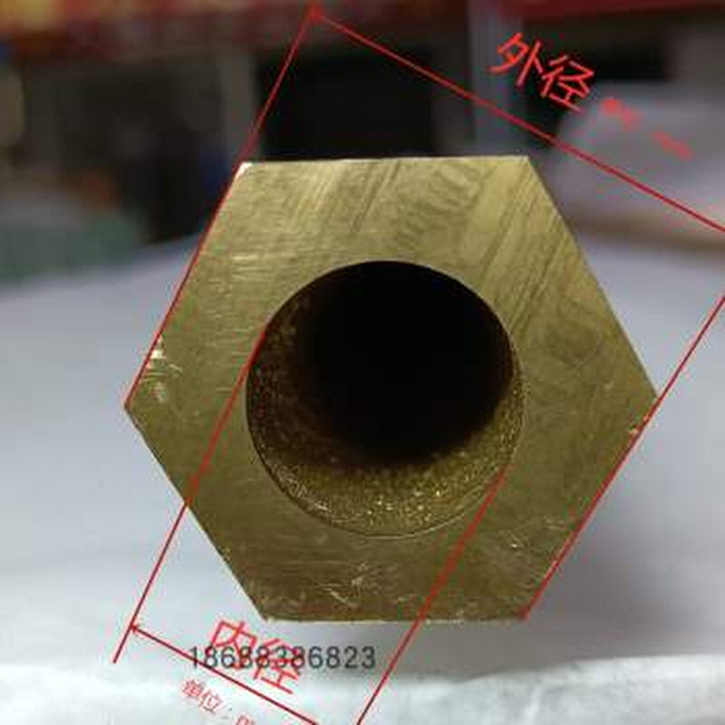 六角黄铜管 六角空心铜管 六棱铜管H59空心加厚铜管 空心六角棒柱