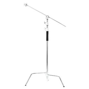 摄影魔术腿灯架2.8米不锈钢三脚架横杆影棚闪光灯顶灯架横专业影视c型支架旗板柔光纸臂杆三角摄影灯架脚架