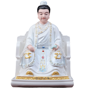 戴玉堂陶瓷珍珠彩常家太爷常家太奶神像摆件家用客厅供奉德化白瓷