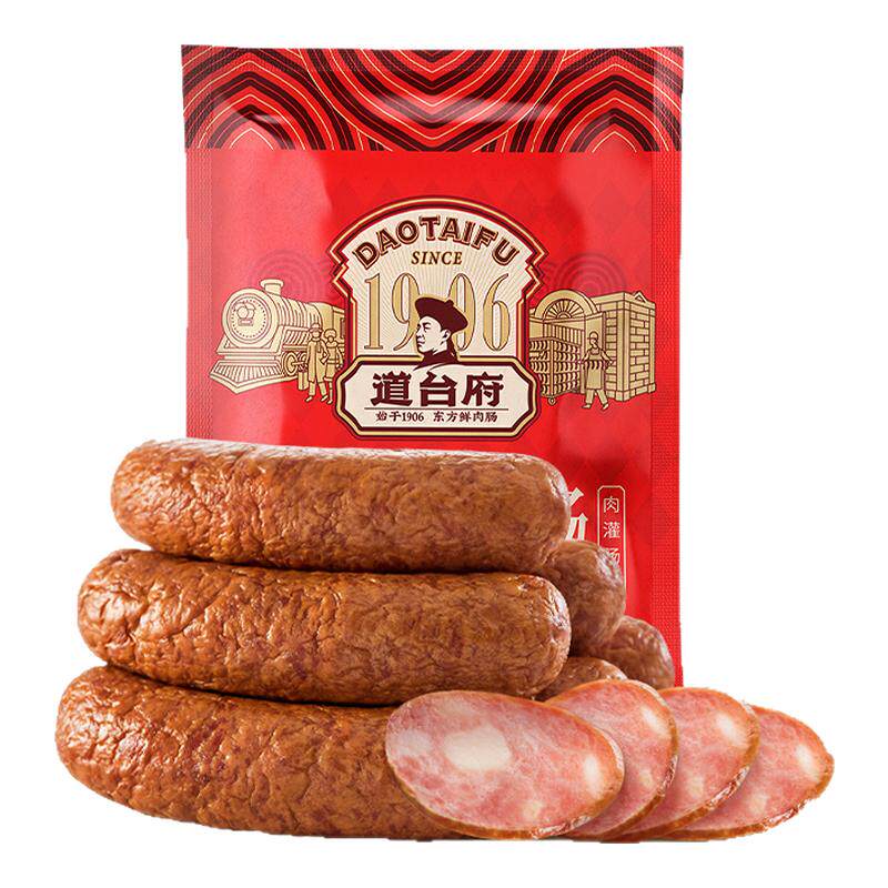 道台府正宗哈尔滨红肠东北特产官方旗舰店老式果木烟熏烤熟食香肠
