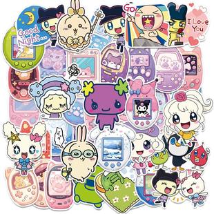 50张gogo拓麻歌子贴纸电子宠物蛋塔麻可吉动漫画周边盲盒挂件贴画汽车机车手机壳卡通可爱装饰平板游戏机贴纸