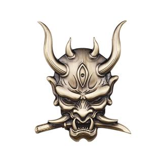 鬼武士车贴鬼武者骷髅车标般若金属改装车身贴电动车摩托车装饰贴