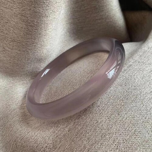 马料烟灰紫手镯天然玛瑙玉髓正圈细厚款玉镯子显白清透高冰玉手饰