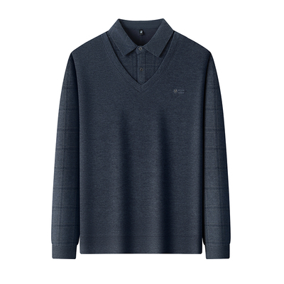 恒源祥假两件毛衣男加绒加厚上衣