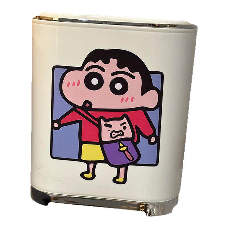 卡通小新垃圾桶带盖高颜值