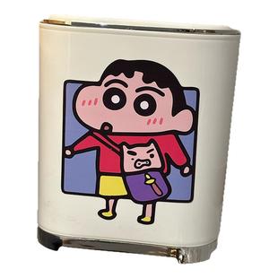 卡通垃圾桶家用小新儿童房卧室厨房卫生间厕所带盖大号纸篓高颜值