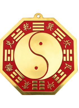 朱砂铜八卦镜黄铜凹凸面镜子挂件客厅电线杆窗户农村大门装饰挂饰