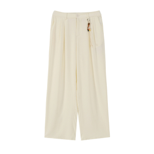 8.4日新品大码夏季冰凉高腰宽松休闲西装裤胖mm时髦垂感长裤显瘦