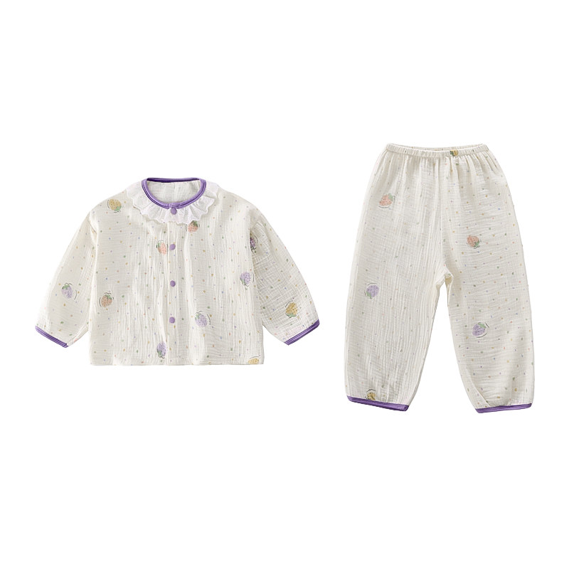 女童纯棉甜美卡通家居服两件套