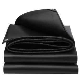 黑色阻燃涂塑布隔热防火帆布电焊挡烟垂壁防水防火布阻燃布耐高温