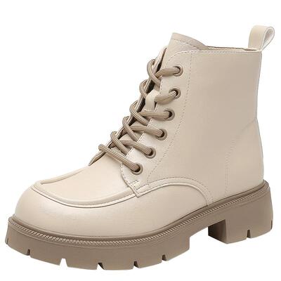 马丁靴时尚休闲粗跟中跟侧拉链