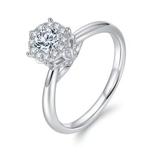 【商场同款】莱绅通灵 王室庄园系列形象款 18K金钻石戒指钻戒女