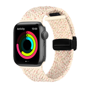 KASO适用苹果手表applewatch9/8/7表带新款iwatch手表带运动透气夏天编织回环磁吸iwatchs9女生小众高级感