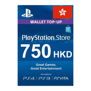 港服psn充值卡750港币 香港SONY750HK$ PlayStation PS4/5 Dollar