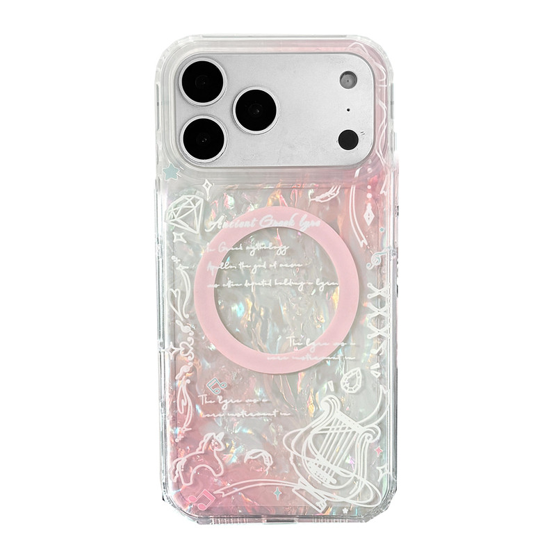 音乐贝壳纹磁吸磨砂iPhone手机壳