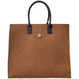 黑哥同款磨砂加拉链复古超大容量手提包单肩斜挎大包2025新款