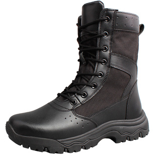 春秋作战靴男侧拉链作战训靴透气战靴超轻保安鞋高帮靴子战术靴