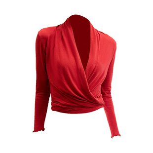 美愫瑜伽服2025新款春秋高级感上衣长袖专业绝美交叉瑜伽罩衫外套