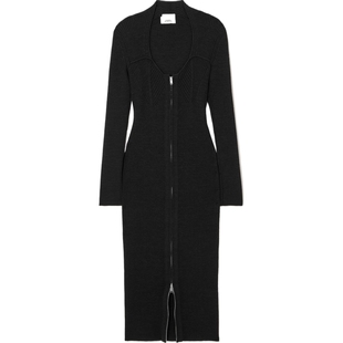 【618狂欢】Isabel Marant 秋冬女罗纹羊毛中长长袖连衣裙