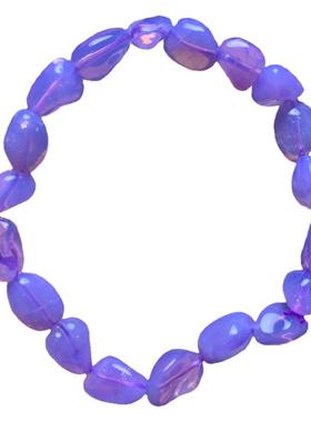 天然冰种紫玉晶随形果冻感手链女