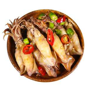 麻辣鱿鱼仔海兔子大墨鱼仔八爪鱼笔管鱼捞汁小海鲜熟食即食罐装