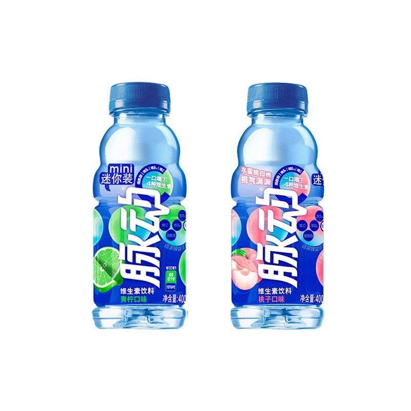 脉动400ml桃子青柠口味迷你小瓶低糖维生素c便携出游做运动饮料