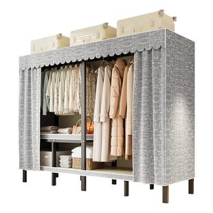 衣柜卧室家用出租房折叠免安装加厚布衣柜简易加粗加厚全钢架衣橱