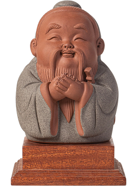 历史人物紫砂孔子工艺品小摆件