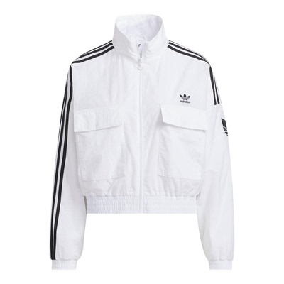 Adidas/阿迪达斯正品三叶草女士长袖短款梭织运动立领外套KG8513