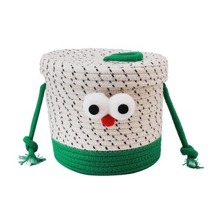 卡通棉线编织收纳筐家用脏衣篮零食玩具杂物置物篮桌面玄关洗衣桶