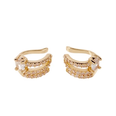 欧美风镀金镶钻耳骨夹