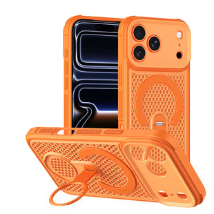 适用于苹果17promax手机壳新款iphone air带磁吸支架指环15plus网孔11散热16pro外壳14气囊13防摔12pm保护壳