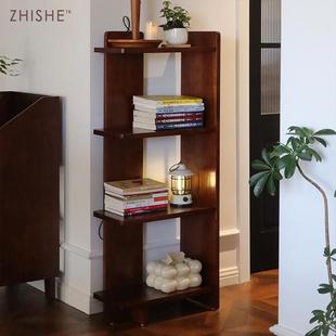 北欧卧室靠墙收纳架客厅落地ins实木置物架书房角落 质舍 新疆 包邮
