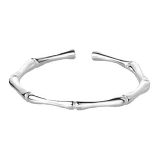 925纯银竹节戒指女素圈食指戒小众高级感尾戒轻奢开口戒