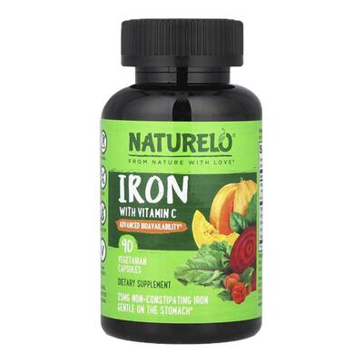 NATURELO铁与维生素C膳食补剂黄金搭档肠道易吸收缓解压力能量供