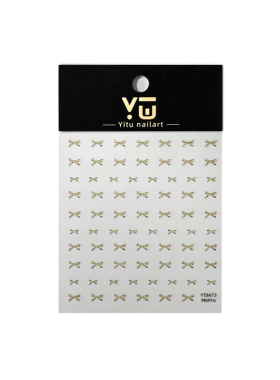 金银色法式蝴蝶结百搭美甲贴纸