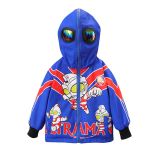 奥特曼外套男童春装宝宝双两面穿儿童冲锋衣男孩衣服春秋季上衣潮