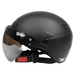 台湾EVO手绘熊黑电动摩托车头盔安全帽男女3c认证防晒紫外线夏季