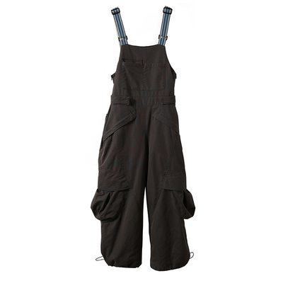 灰色连体背带裤滑雪保暖长裤