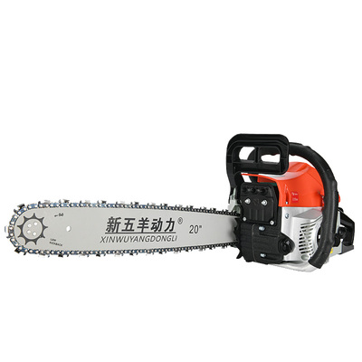 电子打火启动新五羊动力纯汽油锯进口家用四冲程伐木锯链锯砍树机