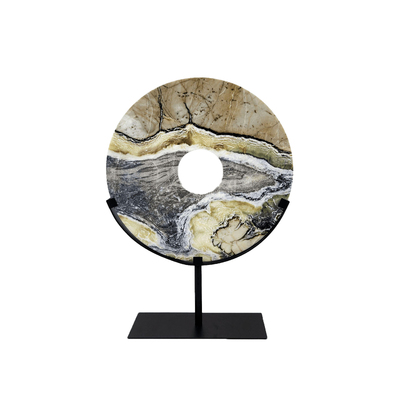 法式大理石玉璧禅意桌面摆件