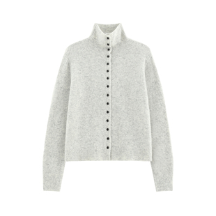 【坤仑】复古老钱风排扣羊毛牦牛绒蓬松感多穿翻领毛针织开衫-E57