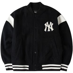 【自营】MLB外套学院风棒球服男女装新款运动休闲服宽松梭织夹克