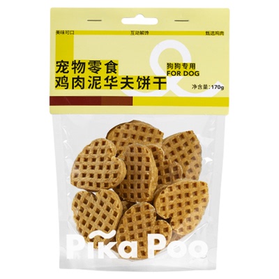 匹卡噗pikapoo鸡肉泥华夫饼干大中小型犬宠物解馋耐咬狗营养零食