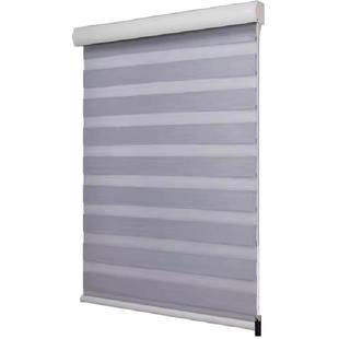 新款双层柔纱帘百叶窗帘遮光免打孔办公室卫生间厨房卷拉式遮阳帘