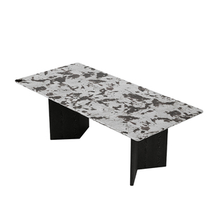 进口雪山飞狐奢石餐桌别墅家用轻奢简约高级大理石长方形高端餐桌