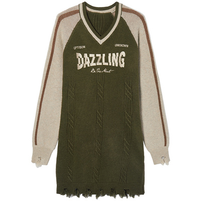 Eptison复古插肩袖包臀连衣裙