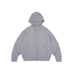 RAPPEYE 高级感百搭宽松慵懒连帽针织开衫上衣重磅斜拉链毛衣外套