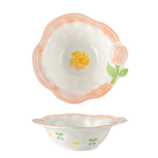 陶瓷汤碗大号家用8英寸面碗高颜值大碗汤盆釉下彩餐具水果沙拉碗